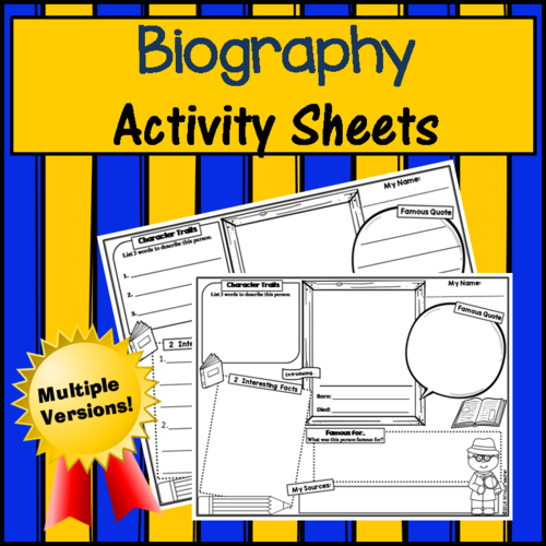 Biography Poster Activity Teaching Resources