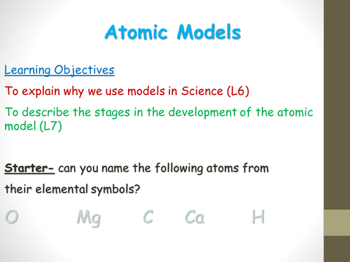 Atomic Models Teaching Resources 