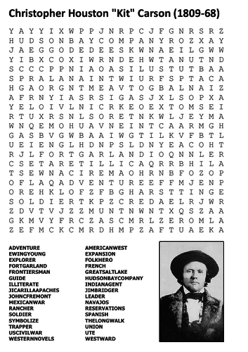 Kit Carson Word Search | Teaching Resources