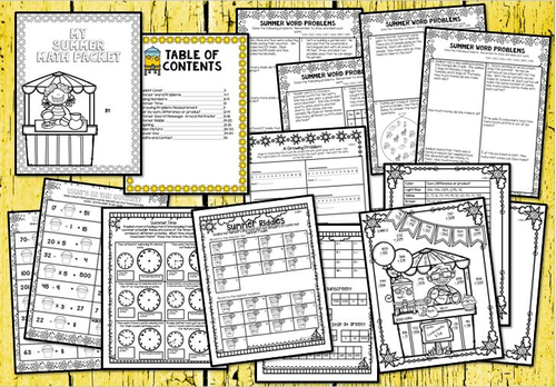 Summer Math Pack for 3rd Grade | Teaching Resources