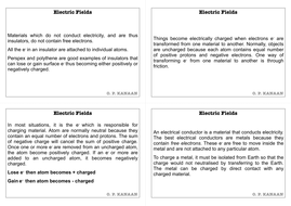 Electric Fields A-Level Physics Flashcards V1.0 (23 Cards) | Teaching