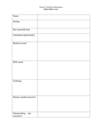 Transition proforma for EY children moving from Nursery to Reception ...
