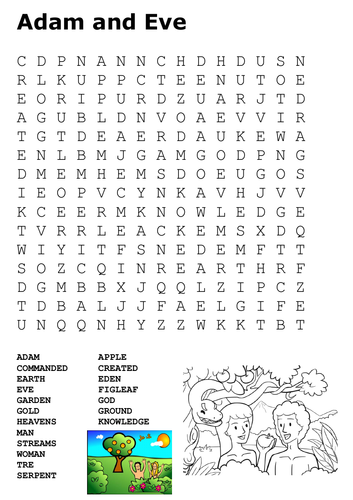 Adam and Eve Word Search