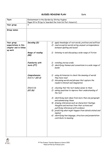 Enchantment in the Garden Guided Reading Plans