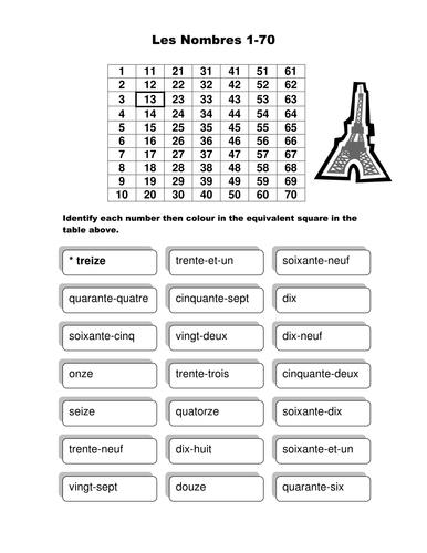 Numbers 1 70 Practice By Wylamuk Teaching Resources TES