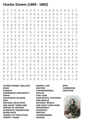 Charles Darwin Word Search