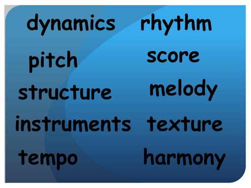 music-key-words-elements-teaching-resources