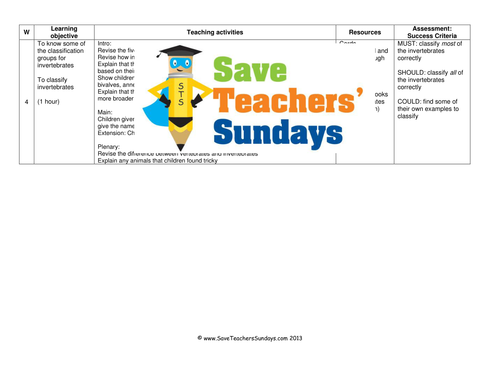 Classifying Invertebrates KS2 Lesson Plan and Worksheet | Teaching