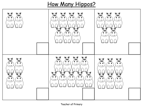 How Many Hippos? - Animated PowerPoint presentation and worksheets by