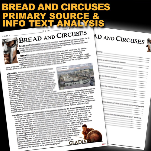 Bread and Circuses Infotext & Primary Source Analysis(Ancient Rome
