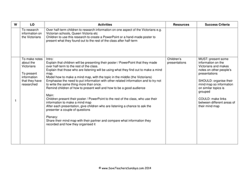 Weekly homework grid picture