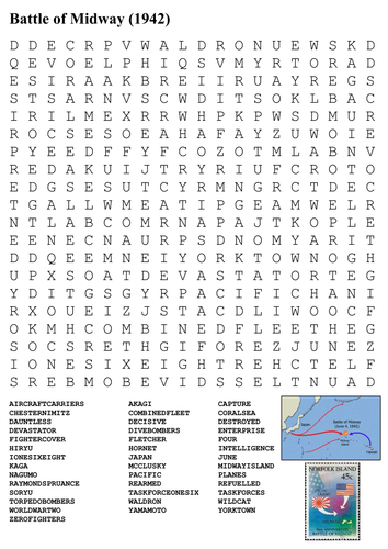 Battle of Midway Word Search