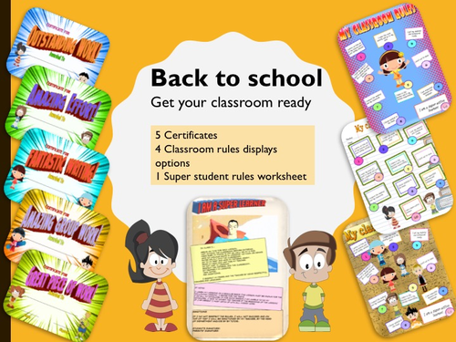 Back to school : Classroom display and certificate.