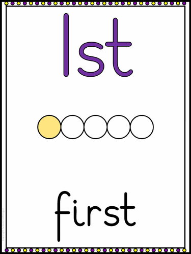 room visuals ordinal numbers and words display flashcards digit cards ordering teaching resources