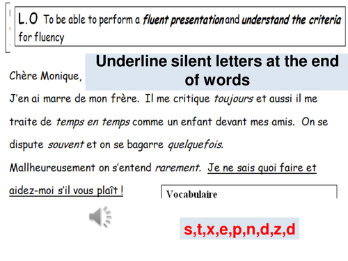 French GCSE - Discussing family problems