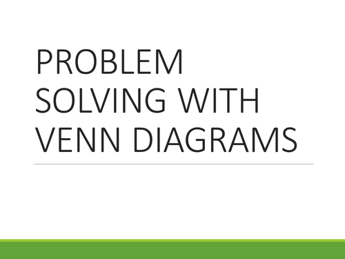 Problem Solving With Venn Diagrams Teaching Resources