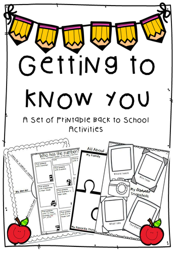 Getting to Know You - Back to School Games