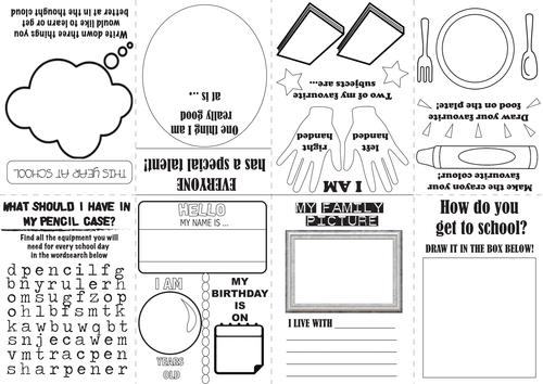 All About Me - Make your own folded zine