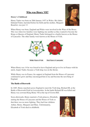 Tudors Resources/ SoW Teaching Resources