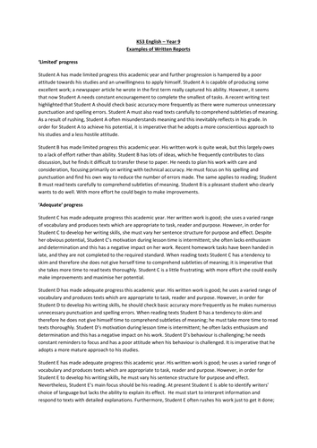 examples ks3 essay Examples Written of Reports English Year  KS3 9 x 11