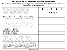 multiplication as repeated addition powerpoint lesson and worksheets