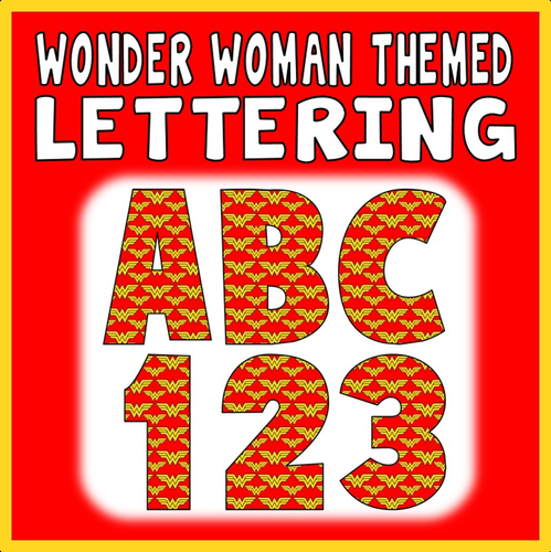 WONDER WOMAN THEMED LETTERS & NUMBERS - TEACHING RESOURCES DISPLAY ALPHABET SUPERHEROES