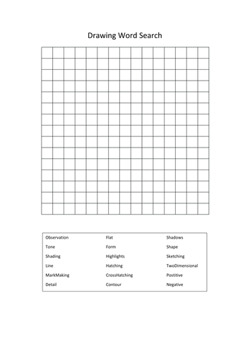 Make Your Own Drawing Wordsearch By Scrowther99 Teaching Resources Tes