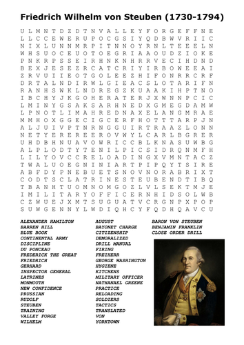 Revolutionary War Era 1763-83 (American Revolution) Word Search Pack ...