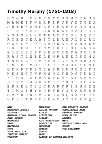 Revolutionary War Era 1763-83 (American Revolution) Word Search Pack ...
