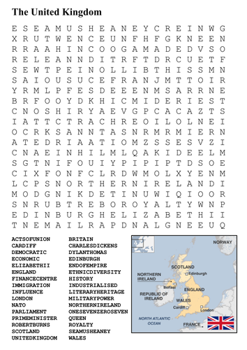 countries word search pack teaching resources