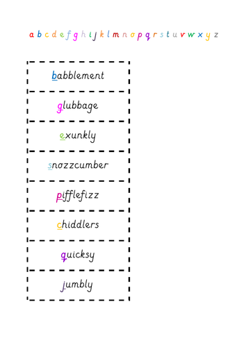 BFG Alphabetical Order Activity