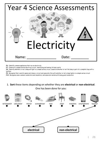 Year 4 Science Assessment: Electricity by mrajlong - UK Teaching ...