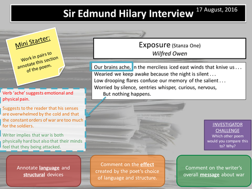 AQA English Language Paper 2 Section A (Collection 2- Hostile Environments)