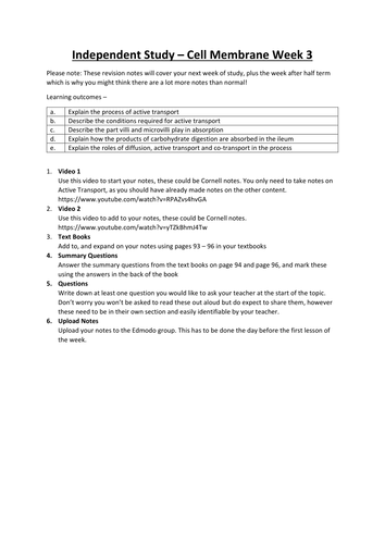 New AQA (2016) Year 1 Biology (AS) - Active Transport - Flipped ...
