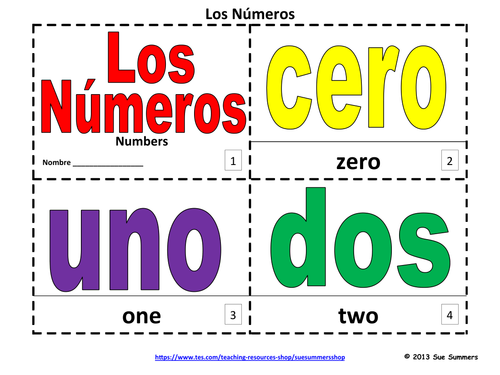 Spanish Numbers 2 Bilingual Coloring Booklets - Los Números 0 - 10