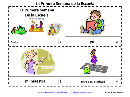 Spanish First Week of School 2 Emergent Reader Booklets