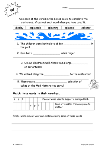 SPL & SPR Blends worksheets