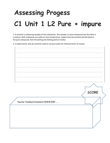 Edexcel 9-1 CC2a Mixtures and Melting Points PAPER 1 TOPIC 2