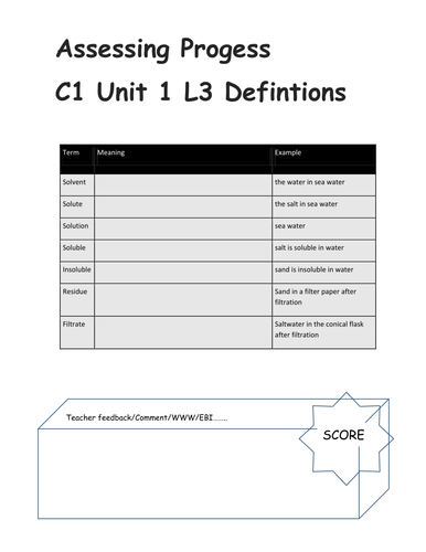 Edexcel 9-1 CC2b Filtering and Crystallisation (Evaporation) TOPIC 2 PAPER 1