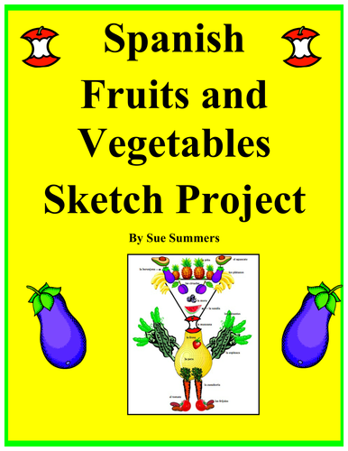 Spanish Foods Fruits and Vegetables Sketch Project