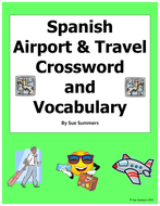 Spanish Airport Travel Crossword And Word List Substitute