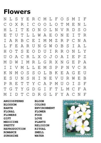 Flowers Word Search by sfy773 - Teaching Resources - TES