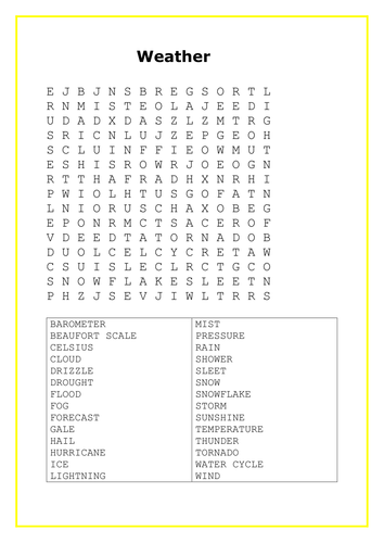 Weather Wordsearch