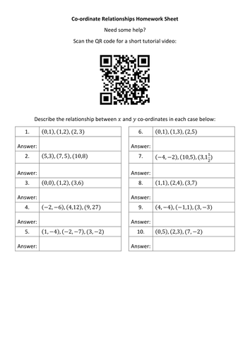 Algebra QR Code Homework Sheets - Bundle 1
