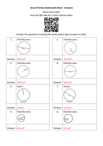 Lesson 2 homework practice area of circles picture