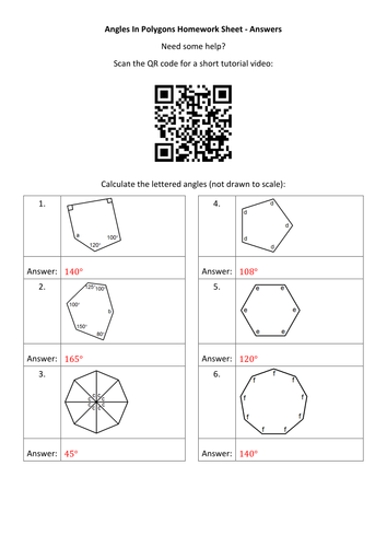 Polygon angle sum packet answers image