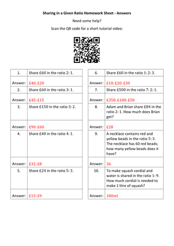 Number QR Code Homework Sheets - Bundle 2