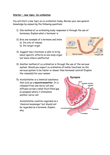 Hormonal and nervous co-ordination