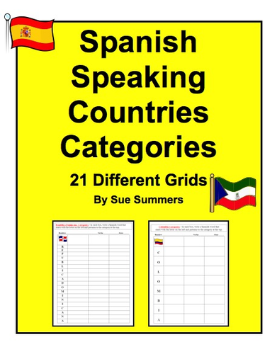 Spanish Speaking Countries Categories Bundle of 21