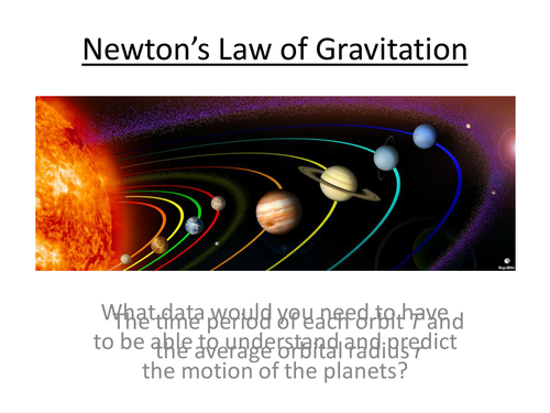 Physics A-Level Year 2 Lesson - Newton's Law of Gravitation (PowerPoint